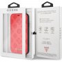 Guess Debossed Peony flipové puzdro pre iPhone XR – červené