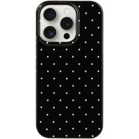 Ochranný kryt s bodkami pre iPhone 14 Pro Max - čierny