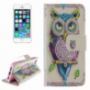 Puzdro s integrovaným stojančekom a priestorom na doklady pre Apple iPhone 5 / 5S / SE (2016) – sova