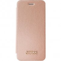 Guess Iridescent Book flipové puzdro pre iPhone 7 / 8 – ružovo-zlaté