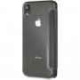 Guess Iridescent Book kožené flipové puzdro pre iPhone XR – čierne