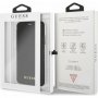 Guess Iridescent Book kožené flipové puzdro pre iPhone XR – čierne