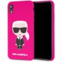 Karl Lagerfeld Body Iconic silikónový kryt pre iPhone XR – fuksiový