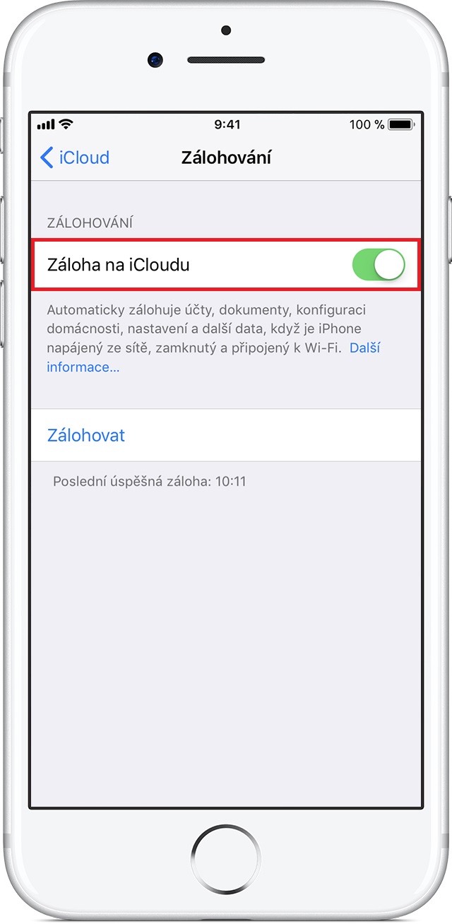 iPhone - záloha iCloud