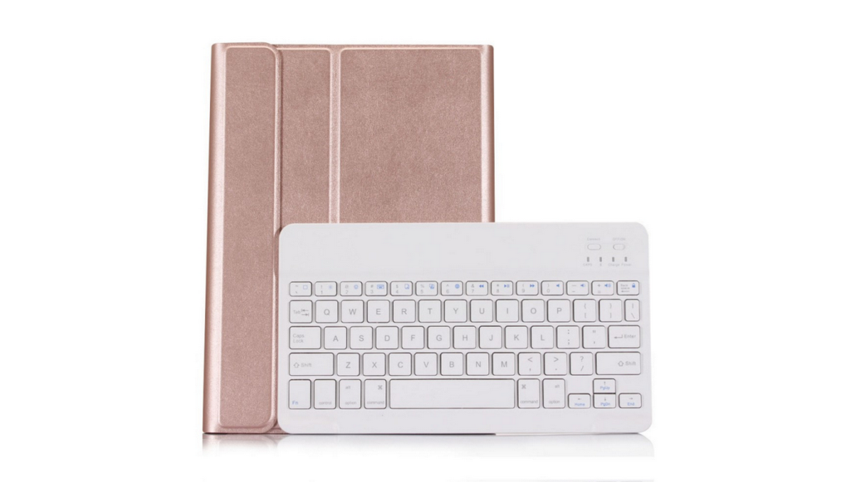iPad 9.7 "(2018) - puzdro s klávesnicou - růžovozlaté